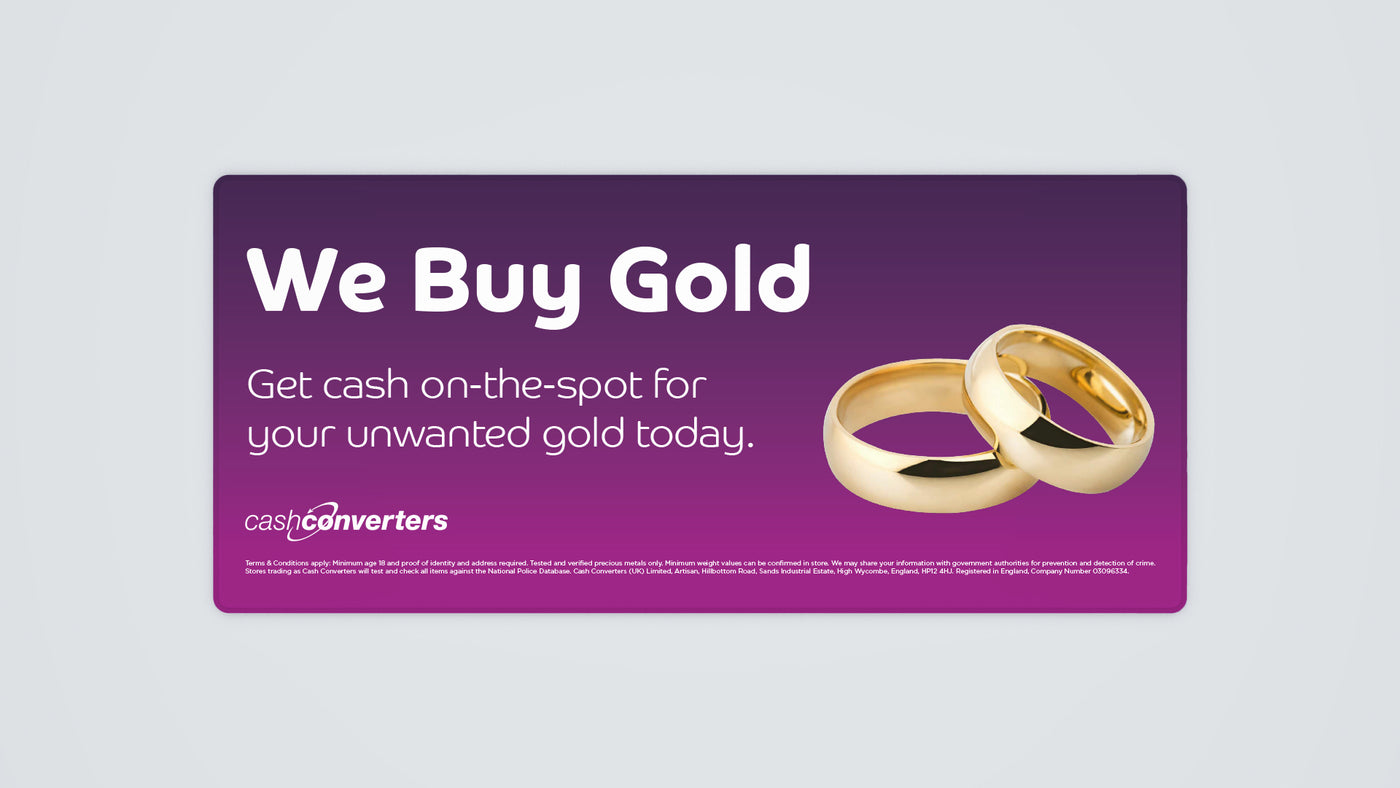 E40722 - We Buy Gold - 90cm x 40cm